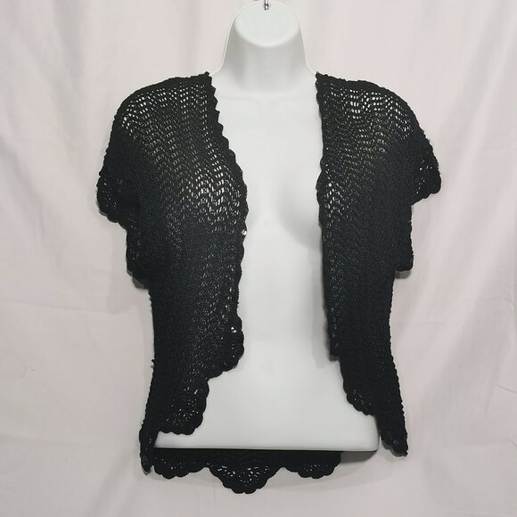 Crocheted with Sequined Trim Bolero Size M EUC #107 - Picture 1 of 8